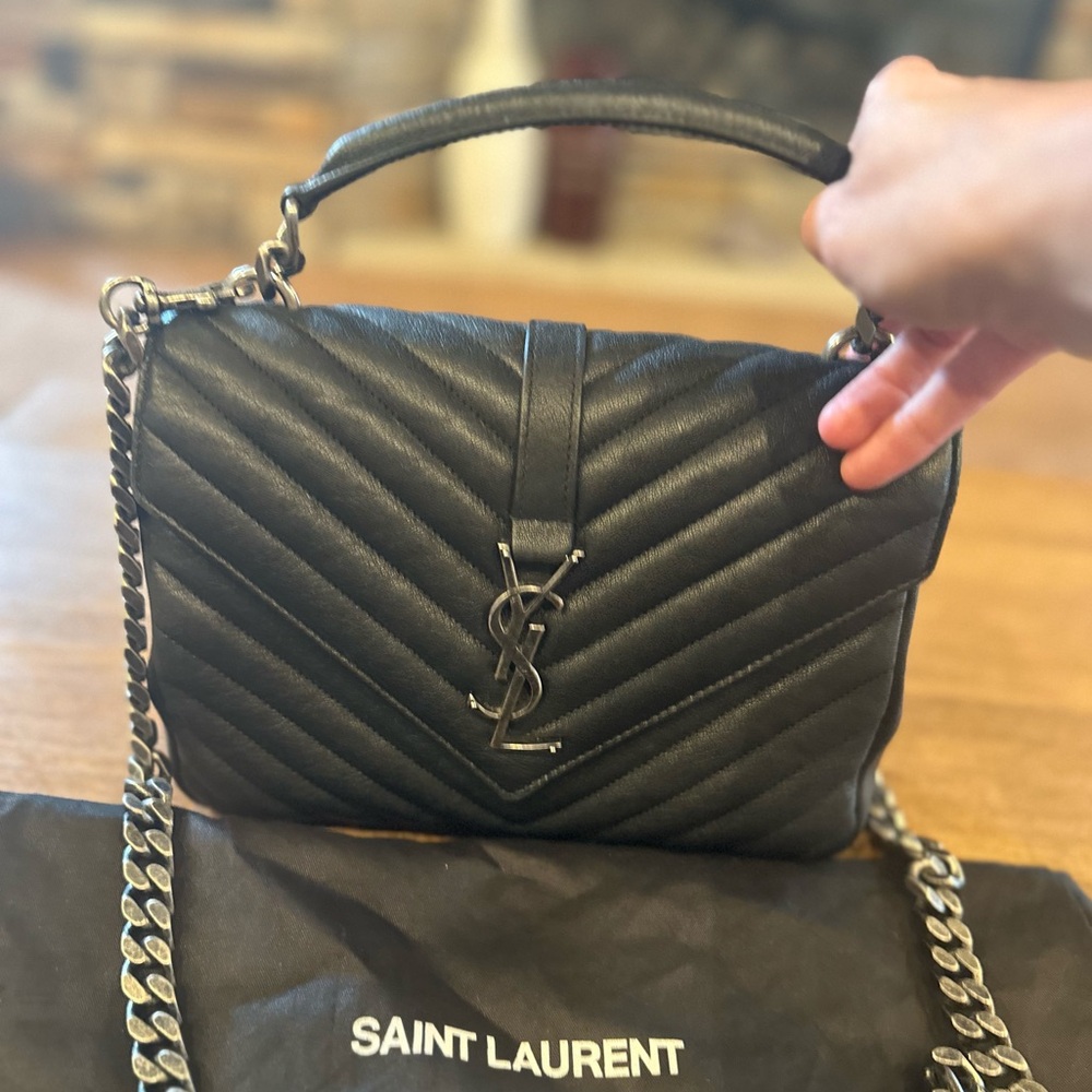 Saint Laurent College Small, 100% guaranteed authentic